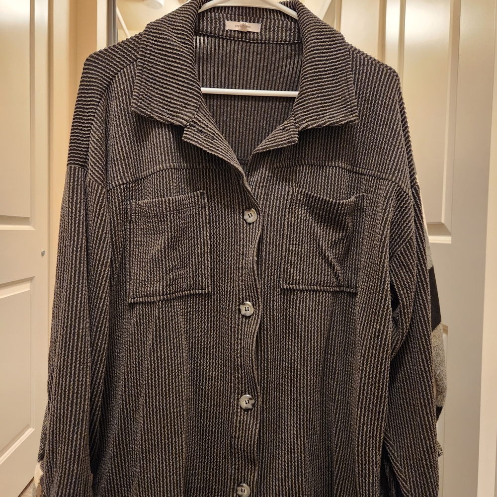 Ribbed Black Shacket